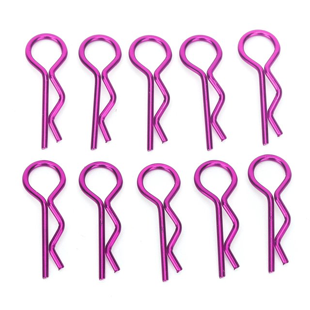 Peahefy RC Shell R Clips, 10pcs 8.3MM RC Car Shell Clip Rshape Métal Corps Clips Broches pour 1/5 1/6 1/8 RC Voiture, RC Shell Clips Broches
