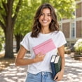 thumbnail image 2 of Summer Saving!Back_to_School Supplies Under $1 dollars!Special Pencil Case Pouch, Solid ColorCloth Pencil Case Large Capacity Portable Zipper Pouch Stationery Bag ForPrimaryCampus Supplies, Pink, 2 of 7