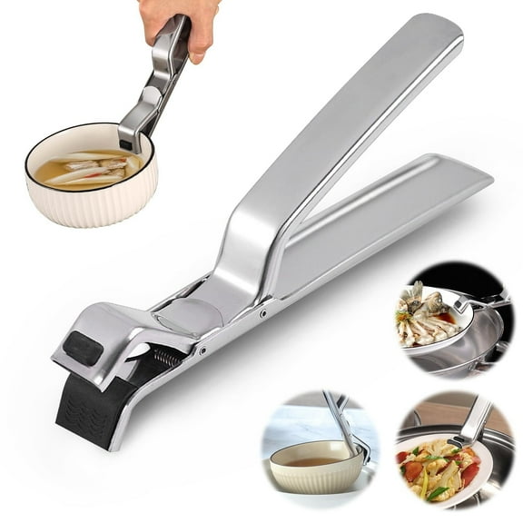 2026 Upgraded Hot Plate Gripper Tongs, Anti-Scald Stainless Steel Bowl Clips for Kitchen & Cooking