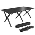 thumbnail image 1 of Outsunny 4ft Picnic Table with Roll Up Top and Metal Frame Black, 1 of 10