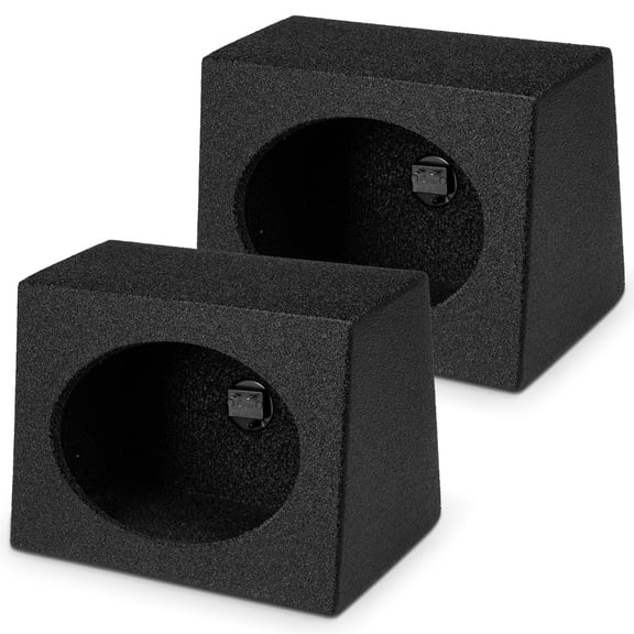 Q-POWER Q-Bomb QTW6X9 6x9" Car Wedge Speaker Boxes with Bedliner Spray Pair
