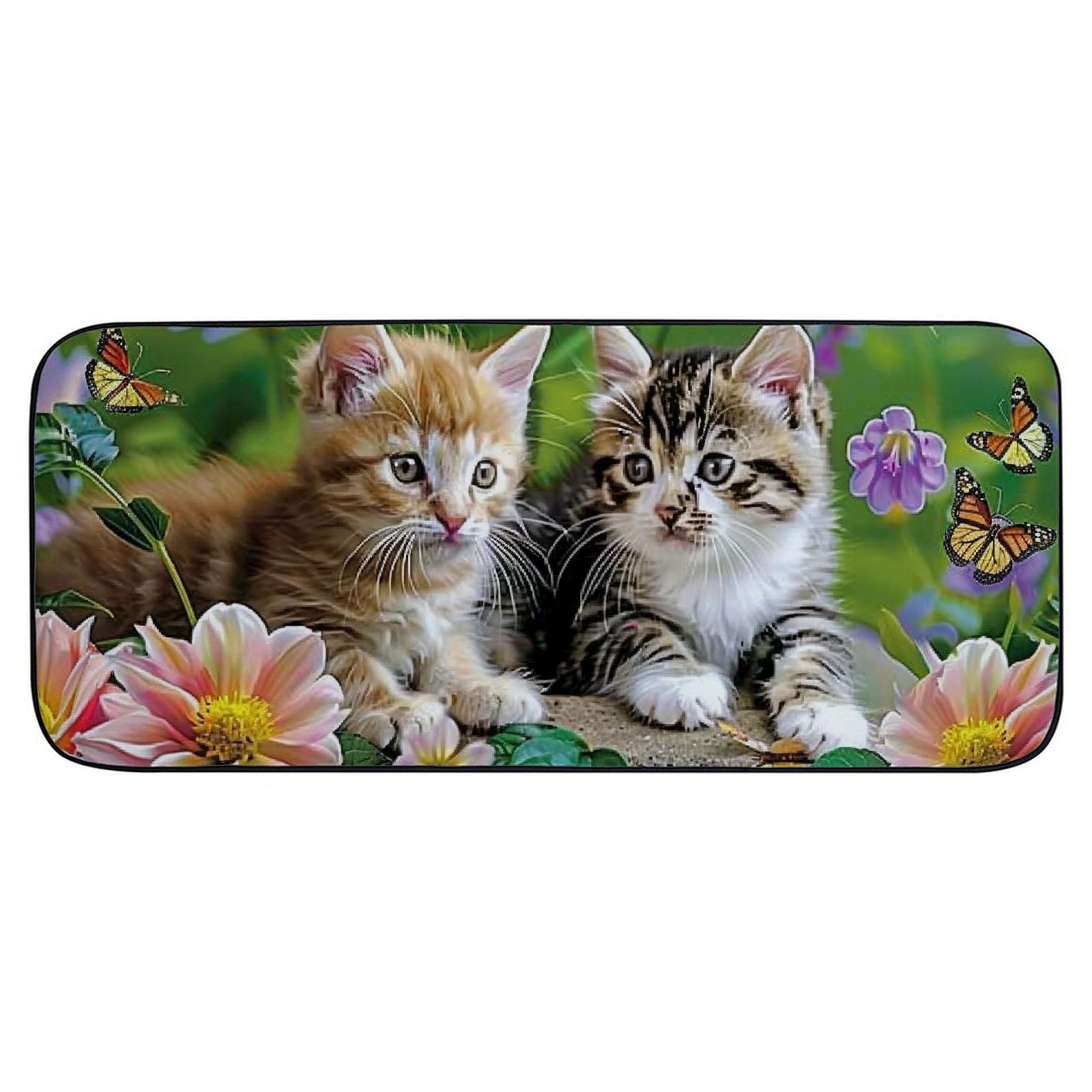 PHYHOO Dreamy Kittens Decorative Door Mat, Door Mat with Non-Slip Rubber Backing, Easy Cleaning, Traps Dirt, Rug for Entry, Patio, Garage 19.68*47.24 in