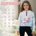 thumbnail image 7 of Xixirimido Axolotl Rainbow Blue Pattern Kids Hoodies for Girls Half Zip Hoodie Sweatshirt 3D Graphic Long Sleeve Pullover Crop Tops with Pocket for Fall Winter Size 13-14, 7 of 7