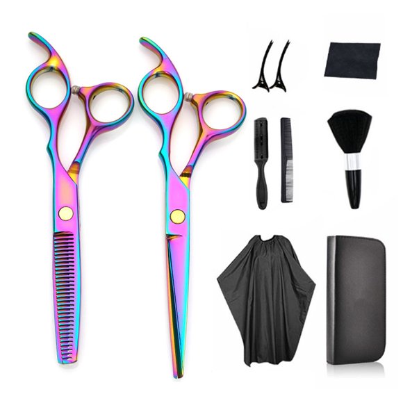 10 PCS Hair Cutting Scissors Set, Professional Haircut Scissors Kit for Barber, Salon, Home