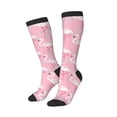thumbnail image 2 of Daiia Sports Socks Pink Flamingo Printed Novelty Crew Socks for Men Women Knee High Socks Cotton Socks Soft & Breathable Support Unisex Socks, 2 of 9