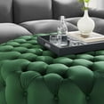 thumbnail image 5 of Round Ottoman Accent Tufted Chair , Green, Velvet, Modern Contemporary, Living Lounge Cafe Room Hotel Lobby Hospitality, 5 of 6