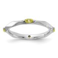 thumbnail image 4 of Auriga 925 Sterling Silver Rhodium-plated Peridot Ring for Women Size- 5, 4 of 6