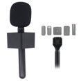 thumbnail image 3 of Handheld Microphone Holder, Compact Windshields Foams Interview Microphone Adapter with Flag for Mic 1/2, 3 of 7