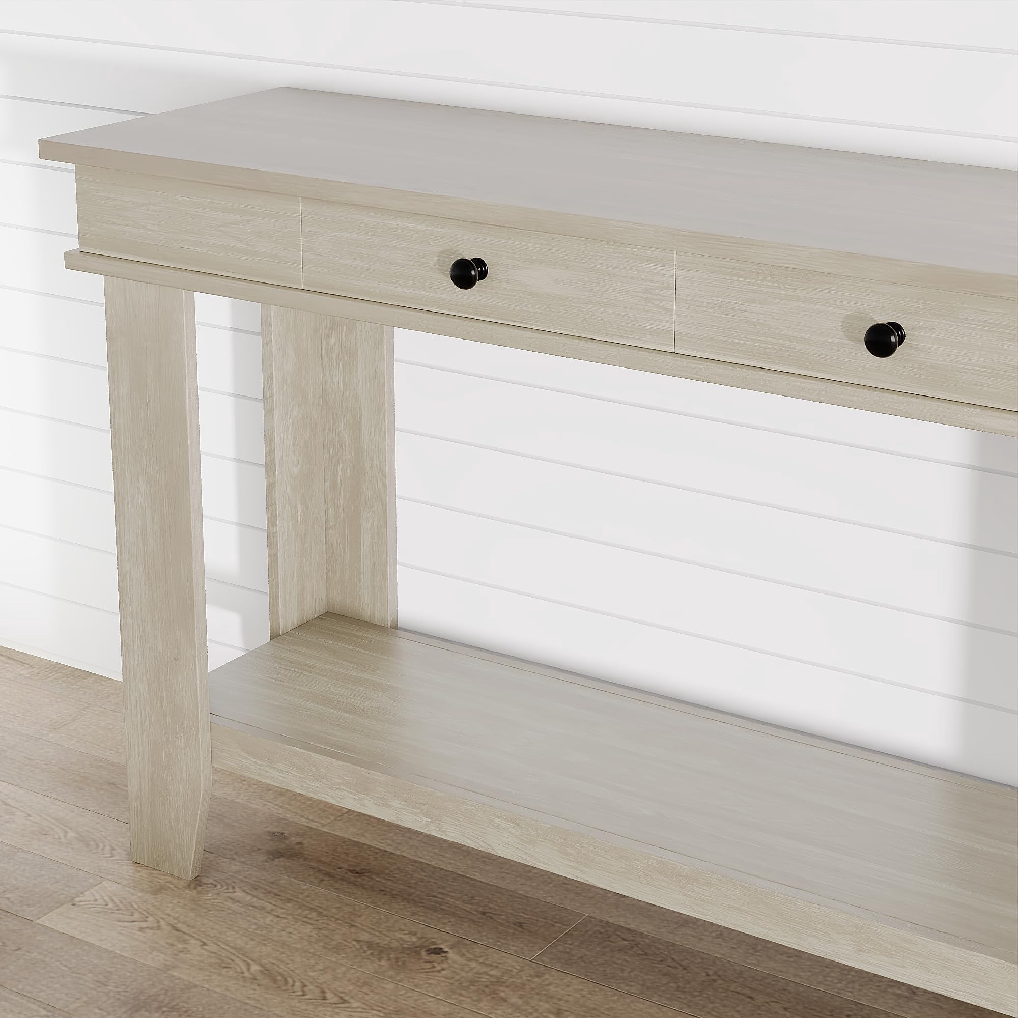 Roromall 54" Wood Console Table with 2 Drawers & Lower Shelf, Farmhouse Sofa Table for Entryway, Hallway, Living Room, Behind Couch