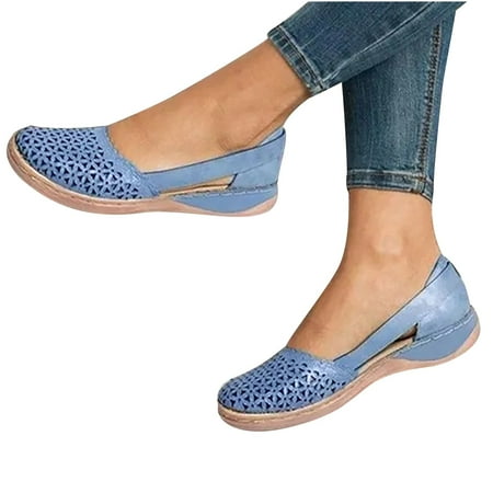 

Women s Summer Hollow Out Slip-Ons Shoes Breathable Flats Sandals Close Toe Loafers Shoes