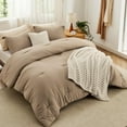thumbnail image 5 of Twin Comforter Set 4 Pieces - Bed in a Bag with Throw Blanket and Decorative Pillow, Lightweight Bedding Comforter Sets, All Season Bedding Sets (Khaki, 68" x 88"), 5 of 15