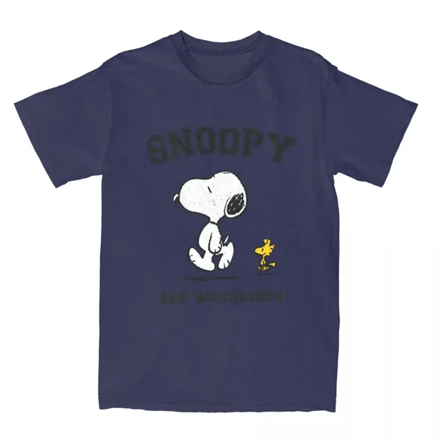 Camiseta informal de Snoopy y Charlie Brown para hombre y mujer, camiseta de algodón puro con dibujos animados de Peanuts