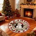 thumbnail image 4 of 3D Christmas Santa Snowman Rug - 31.5Inch Cartoon Printed Polyester Carpet for Living Room, Festive Holiday Home Decoration, 4 of 7