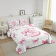 thumbnail image 3 of Erosebridal Monogrammed Bow Bedding Twin Comforter Set,Personalized Initial Down Comforter,Bowknot Decoration,Reversible,Lightweight,2-Piece, 3 of 8