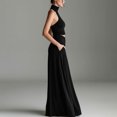 thumbnail image 7 of Hulanddfd Women's Set Sleeveless High-Neck Top and Skirt Solid Two-Piece Set Black Size L, 7 of 7