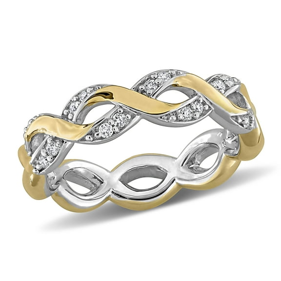 Created Forever Women's 1/6ct TW Lab Grown Diamond Two-Tone Sterling Silver Infinity Eternity Ring