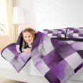 thumbnail image 3 of Homewish Watercolor Checkered Twin Comforter Sets,Aesthetic Geometric Bedding Set,Purple,Black Reversible,2 Pieces,1 Comforter and 1 Pillowcase, 3 of 7