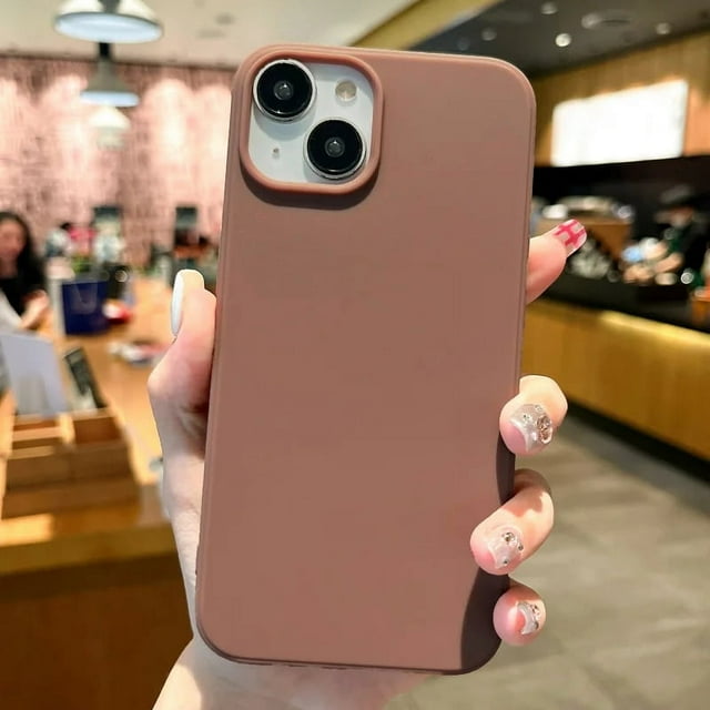 Fashion Candy Colors Soft Phone Case for IPhone 11 12 14 13 15 Pro Max 14Plus Camera Bumper Shock Protection Matte Cover Coque brown For iPhone 15Pro Max