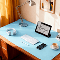 thumbnail image 3 of Leather Desk Pad Protector, 47x24" PU Mouse Pad, Large Waterproof Office Desk Mat, Non-Slip Desk Blotter Pad with Strap, Writing Pad for Office and Home (Light Blue, 47.2" x 23.6"), 3 of 8