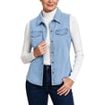 thumbnail image 5 of VBVC Women's Sleeveless Curved Hem Denim Vest , Button Down Jean Vest For Women, S-2XL, 5 of 8