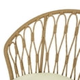 thumbnail image 5 of GDF Studio Cowen Outdoor Wicker Dining Chairs with Cushion, Set of 2, Light Brown, Black, and Beige, 5 of 8
