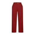 thumbnail image 3 of Olyvenn Work Pants for Women Summer High Waisted Stretchy Capris Dressy Casual Golf Capri Pants Pull On Slacks with Pockets Red XXL, 3 of 5