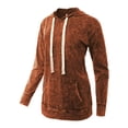thumbnail image 2 of A2Y Women's Mineral Wash Relax Fit Long Sleeve Kangaroo Pockets Hoodie Sweatshirts Persimmon L, 2 of 5