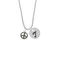 thumbnail image 2 of Delight Jewelry Silvertone Beaded Peace Sign Silvertone Script Initial Disc - F - Charm Necklace, 20"+3", 2 of 4