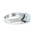 thumbnail image 2 of Art Deco Oval Ring Black Lab-Created White Opal 925 Sterling Silver Size 6, 2 of 8