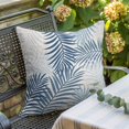 thumbnail image 6 of Throw Pillow Covers, Blue Grey Palm Leaves Decorative Throw Pillow Covers 20x20 Inch, Summer Botanical Tropical Leaf Square Linen Pillow Cases for Couch/Living Room/Sofa, 6 of 9