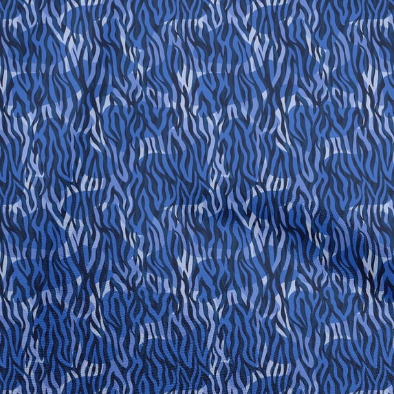 oneOone Cotton Jersey Medium Blue Fabric Abstract Dress Material Fabric Print Fabric By The Yard 58 Inch Wide