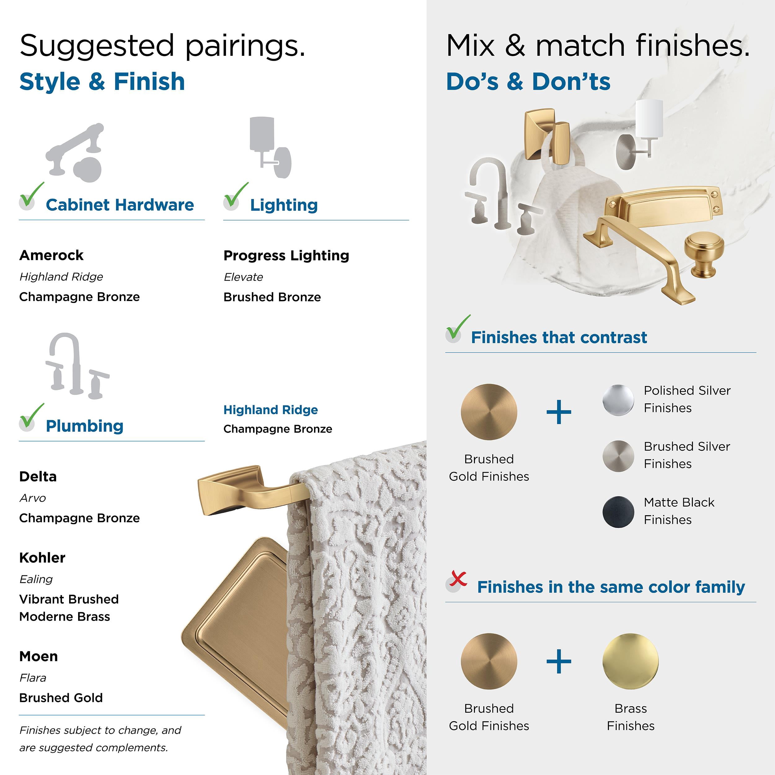 Amerock Highland Ridge Champagne Bronze Pivoting Double Post Toilet Paper Holder