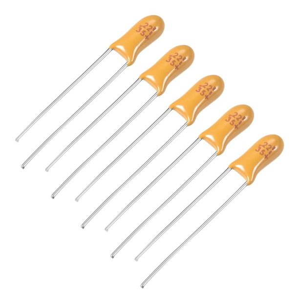 0.22F Tantalum Capacitor 35V 2 Pin Yellow Radial Dipped Tantalum Bead Capacitors 5pcs Walmart