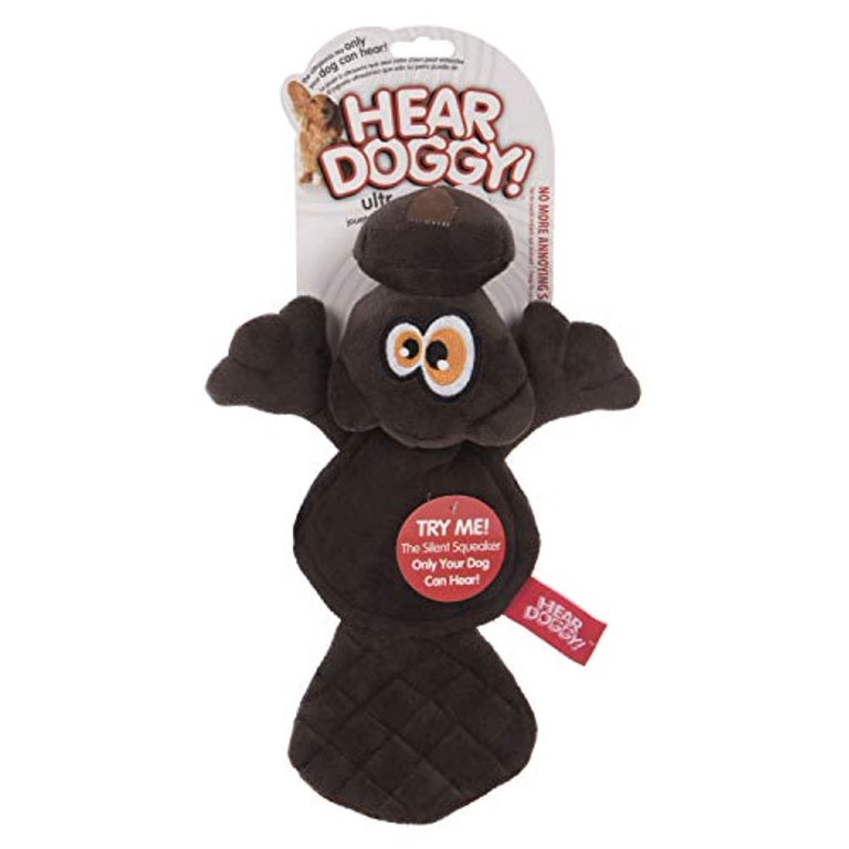 Pet Supplies : Pet Squeak Toys : Hear Doggy Flattie Brown Beaver Ultrasonic Silent  Squeaker Dog Toy, 58519 Large 