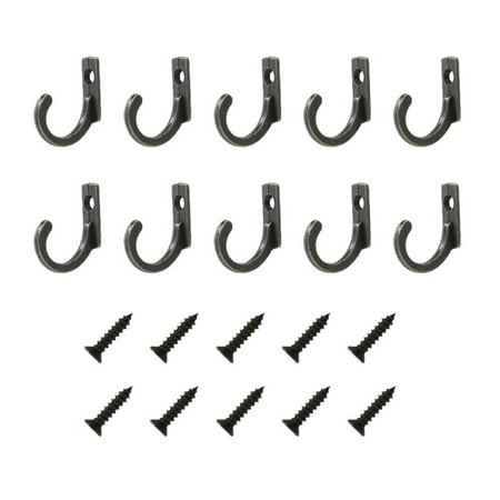 

10x Vintage Coat Hooks Wall Mounted Cast Antique Hook Door Robe Clothes Hangings Bronze