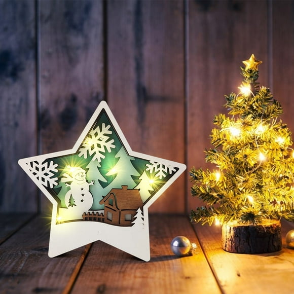 Oxodoi Clearance Christmas Star Table Decor,Star Table Ornament Decor Santa Sign Pattern Ornament