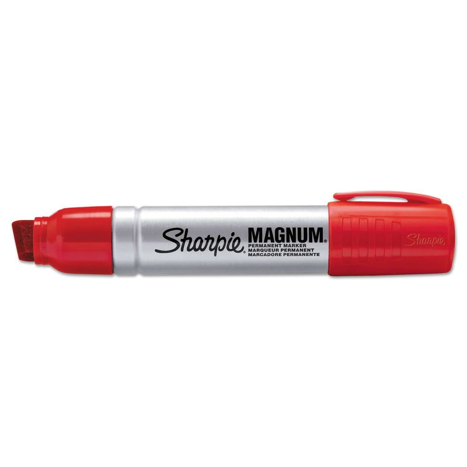 Sharpie® King-Size Permanent Markers, Chisel Point, Red Ink, Pack