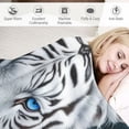 thumbnail image 3 of WERPE White Tiger Blanket  Flannel Blanket Lightweight Warm Soft Cozy Fuzzy Throw Blanket All Season  Plush Blanket for Bed Sofa Living Room White, 3 of 6