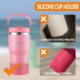 thumbnail image 3 of WWS-gobelet Isolé sous Vide en Acier Inoxydable avec Poignée, Couvercle à Paille et Rabat, Sans BPA, Sans Fuite pour Boissons Chaudes de 12 H, Tasse Réutilisable, Froid pour 24 H, Parfait pour Voyage Voiture, Maison, Bureau (Rose, 20 Onces), 3 of 4