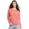 thumbnail image 1 of Hanes Womens ComfortSoft EcoSmart Crewneck Sweatshirt, M, Charisma Coral, 1 of 3