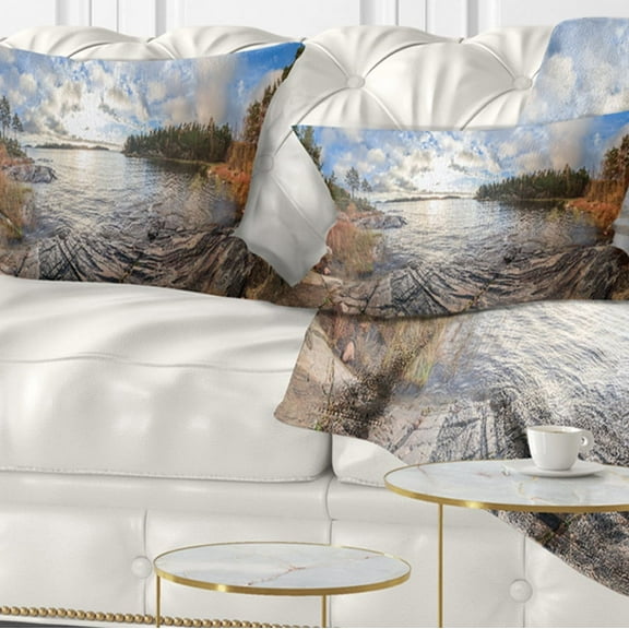 Designart 12" x 20" Multi-color Polyester Throw Pillow