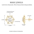 thumbnail image 4 of Rosec Jewels Diamond Flower Stud Earrings (Ef-Vs Grade) - Lab Diamond Earrings - Anniversary Gift, 14K Yellow Gold, 4 of 6