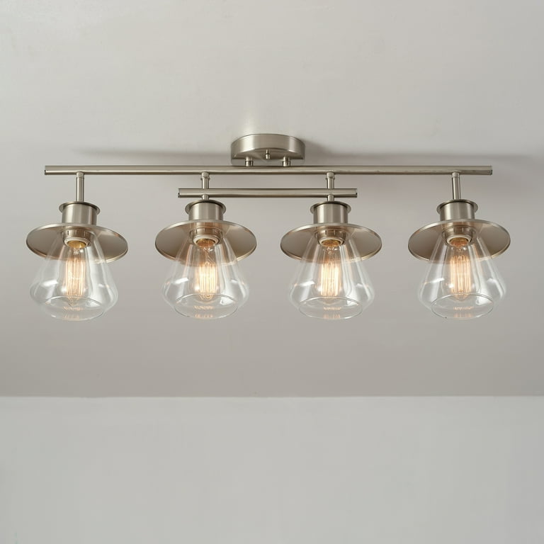 【CUMLUS】 QUILT450 Globe Electric Industrial Style 4-Light Brushed NickeGlass