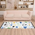 thumbnail image 2 of Yayeee Runner Rug for Bedroom 2'x6' Machine Washable Hallway Non Slip Mat, Blue Simple Shapes, 2 of 8