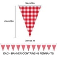 thumbnail image 3 of WSNIJFU 98.4 Feet Large Plastic Red and White Checkered Pennant Banner Gingham Triangle Banner Red and White Banner for Picnic BBQ Birthday Christmas Party Decoration Supplies, 3 of 7
