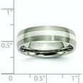 thumbnail image 6 of Chisel Titanium Brushed with Sterling Silver Inlay 6.2mm Band - Ring Size 11.0-1.3gm, 6 of 8