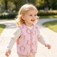 thumbnail image 6 of NIEWTR Baby Boys Girls Fleece Vest Button Down Sleeveless Jacket Cute Kids Fall Winter Waistcoat Outerwear with Pocket, 6 of 8