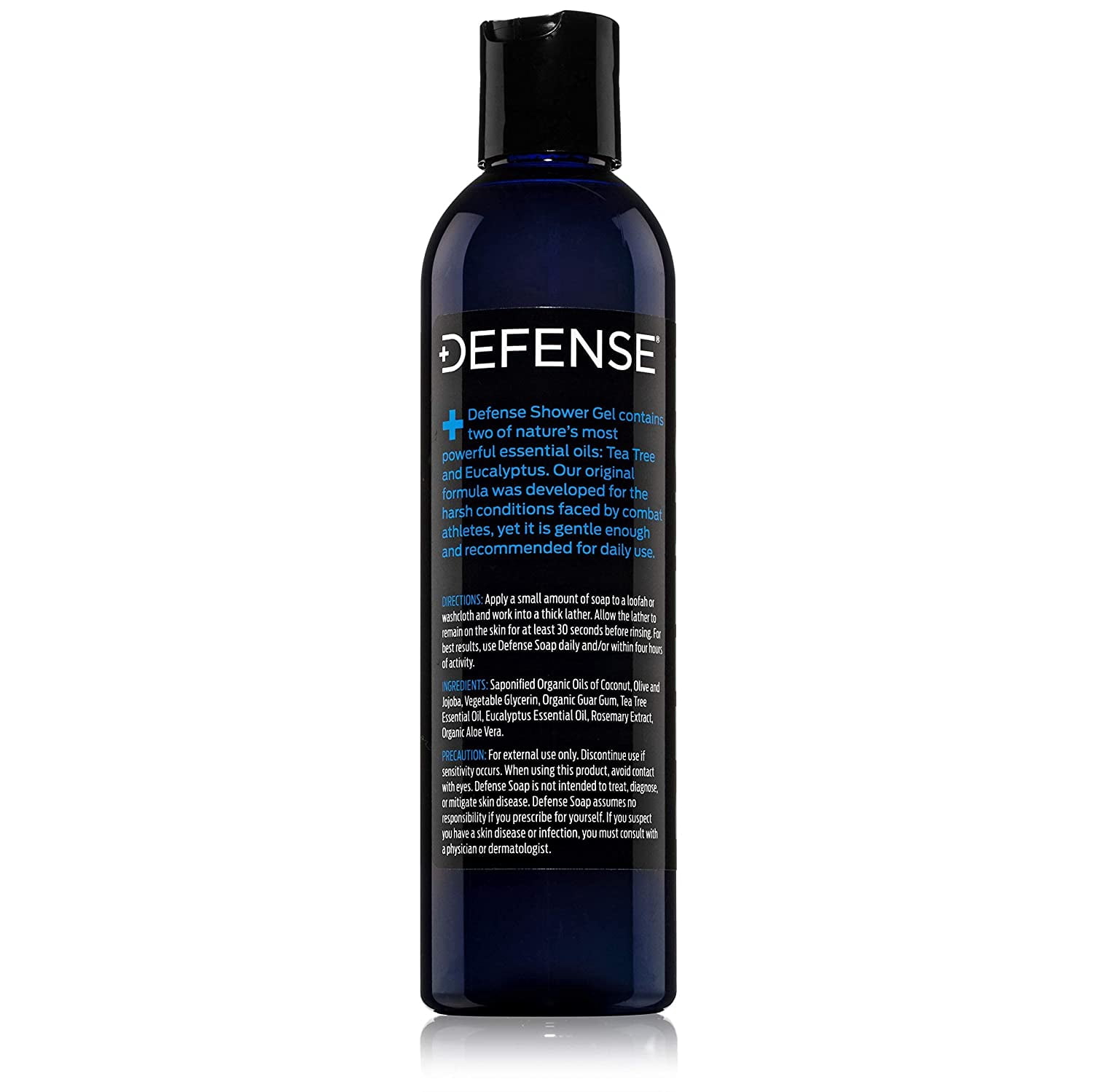 Defense Soap Tea Tree Body Wash | All Natural Organic Shower Soap for Athletes | Odor Control & Skin Fungal Protection for Sports, Post Workout & Recovery - 8 oz (Pack of 2)