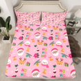 thumbnail image 2 of Castle Fairy Santa Claus Snowman Deer Twin Sheet Sets 3pcs for Boys Girls,Merry Christmas Xmas Twin Fitted Sheet Microfiber,Happy New Year Breathable Flat Sheet,Breathable Home Decor, 2 of 7