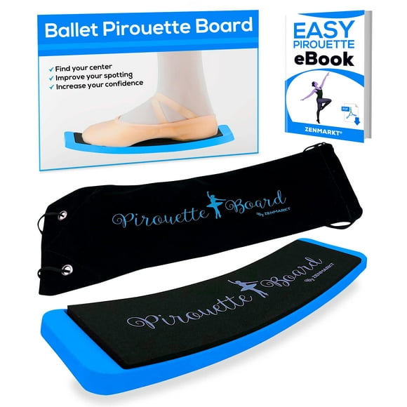 Zenmarkt Ballet Turning Board For Dancers - Figure Skating Ballet Dance Turning Pirouette Board Training Equipment For Dancers Ice Skaters Gymnasts And Cheerleaders (Blue With Carry Bag)